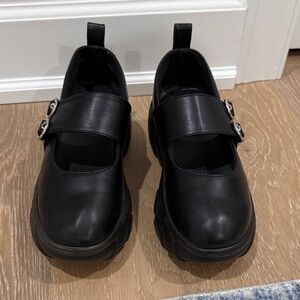 KOI Black Mary Jane Platform Shoes